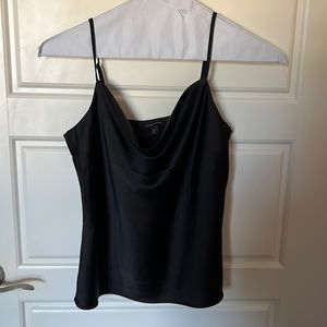 Black drape silk blouse banana republic